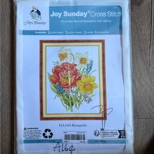 “Bouquets"  Flowers Counted Cross Stitch Kit by Joy Sunday - Color Coded Chart F